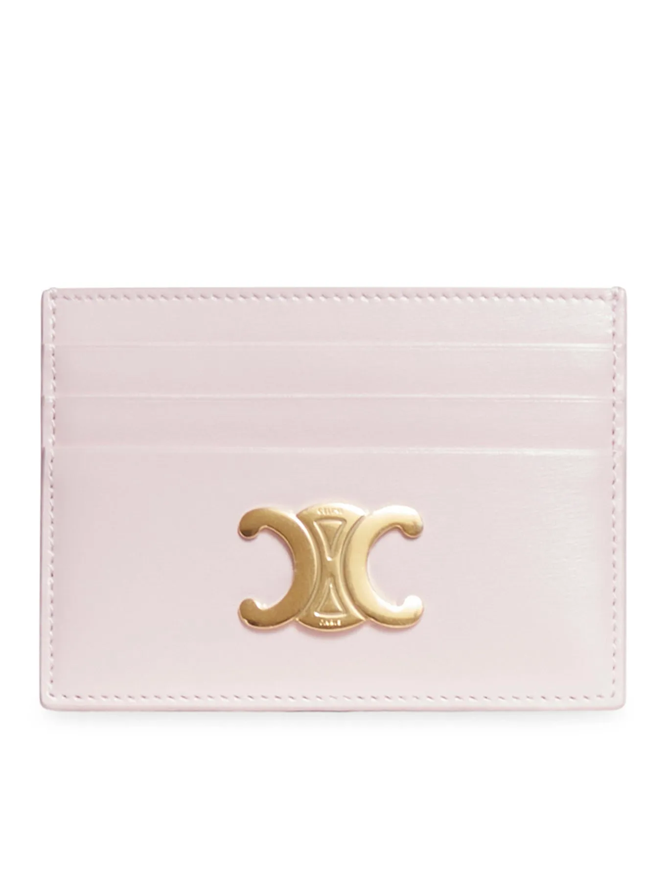 Pastel Pink Polished Calf Leather Card Holder