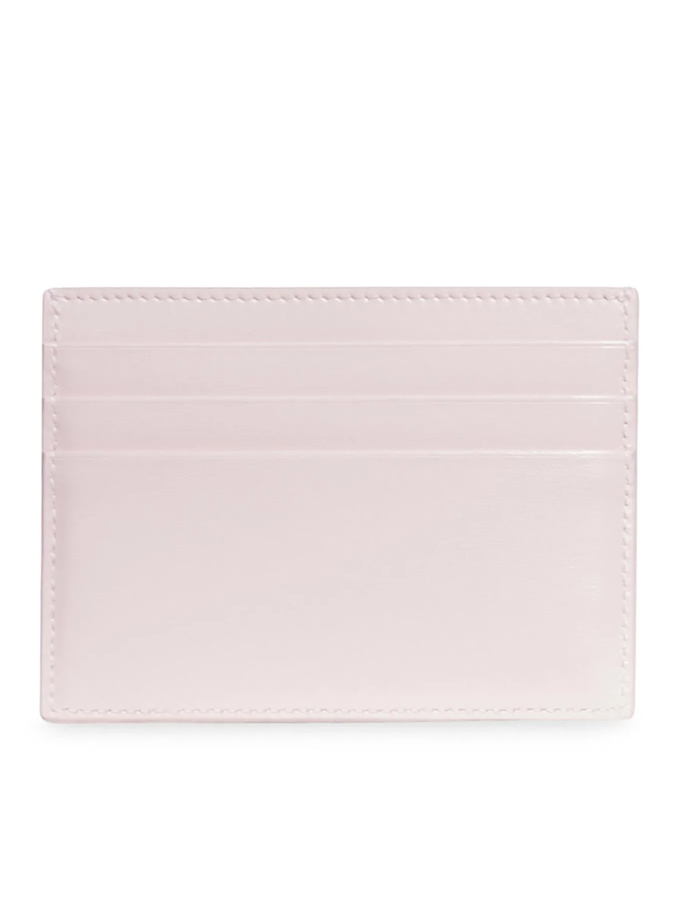 Pastel Pink Polished Calf Leather Card Holder