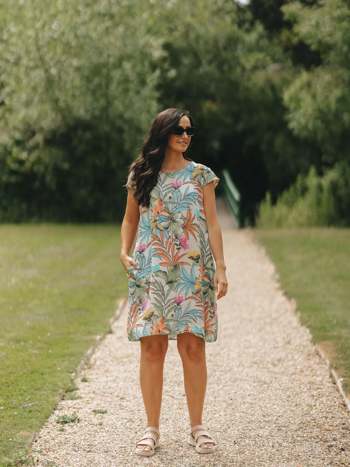 Colorful Flowery Pocket Dress Kim