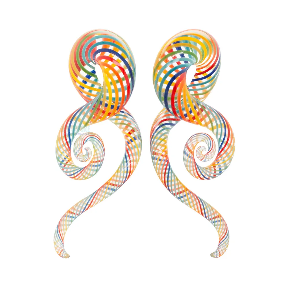 Rainbow Fishnet Glass Squids