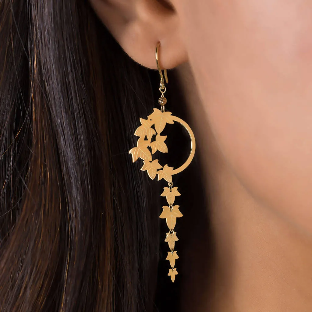 Gold Autumn Leaves Earrings by Garo Boyadjian