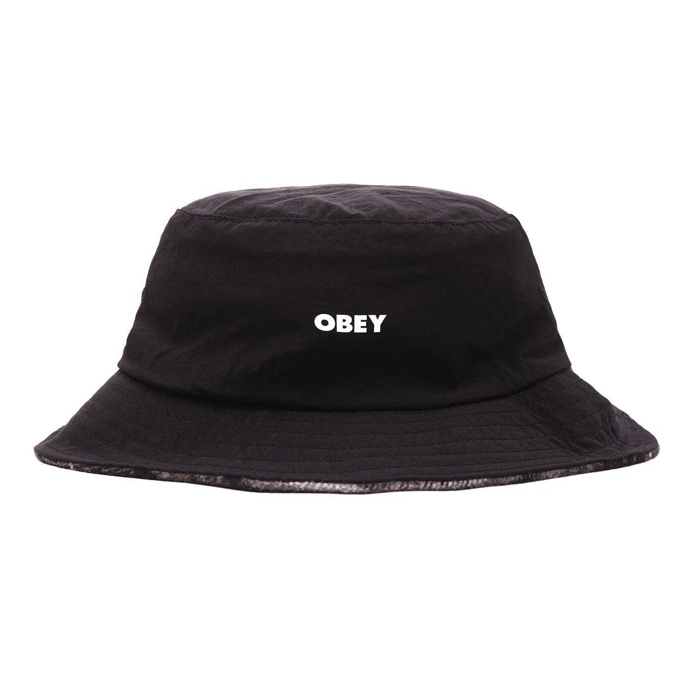 Reversible Black Multi Bucket Hat by Obey