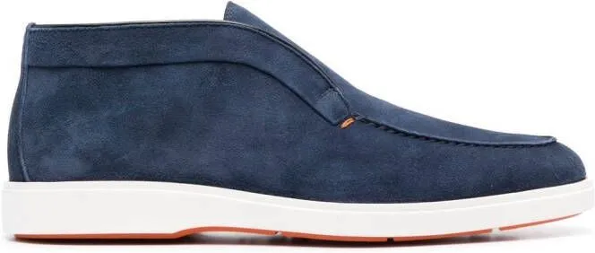 Santoni Dragon Blue Suede Footwear