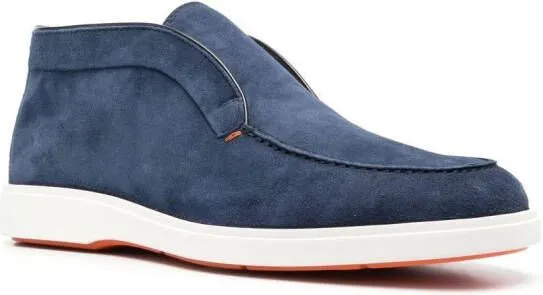 Santoni Dragon Blue Suede Footwear