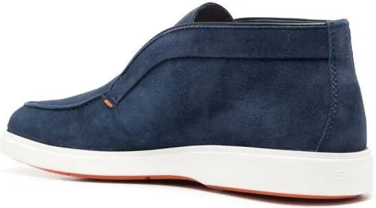 Santoni Dragon Blue Suede Footwear