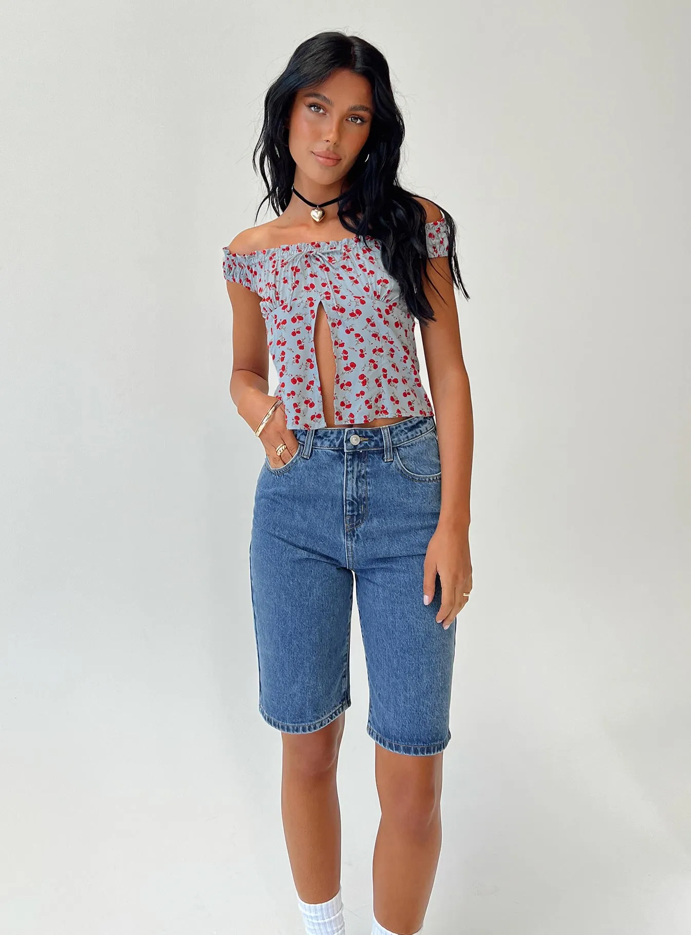 Seville Mid Wash Denim Shorts