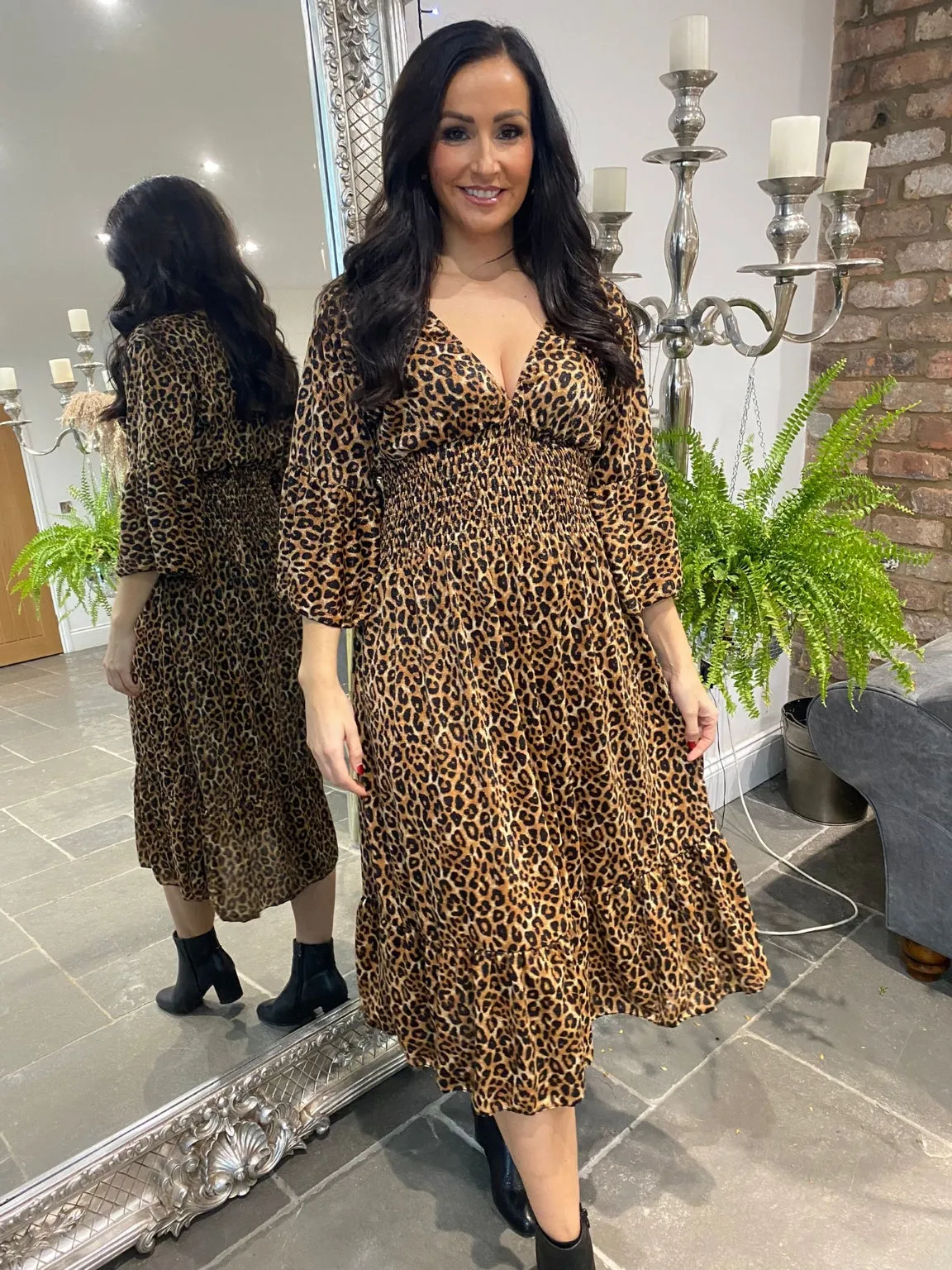 Sparkly Leopard Maxi Dress Phyllis