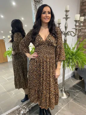 Sparkly Leopard Maxi Dress Phyllis