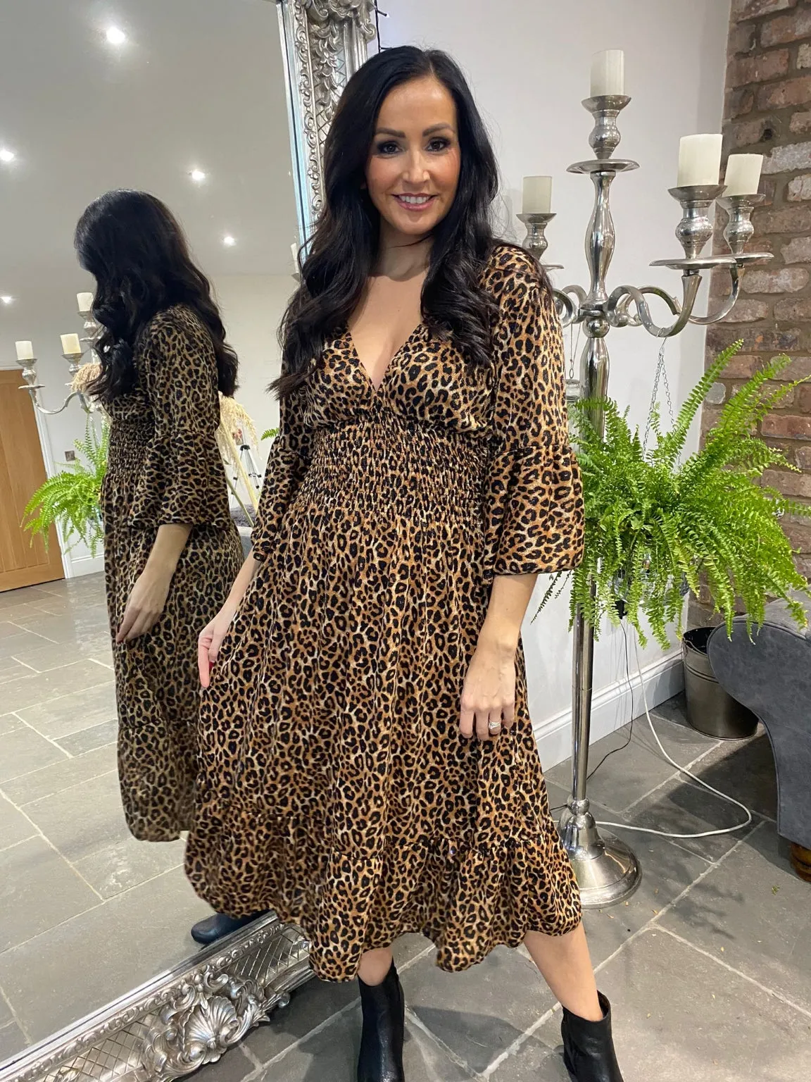 Sparkly Leopard Maxi Dress Phyllis