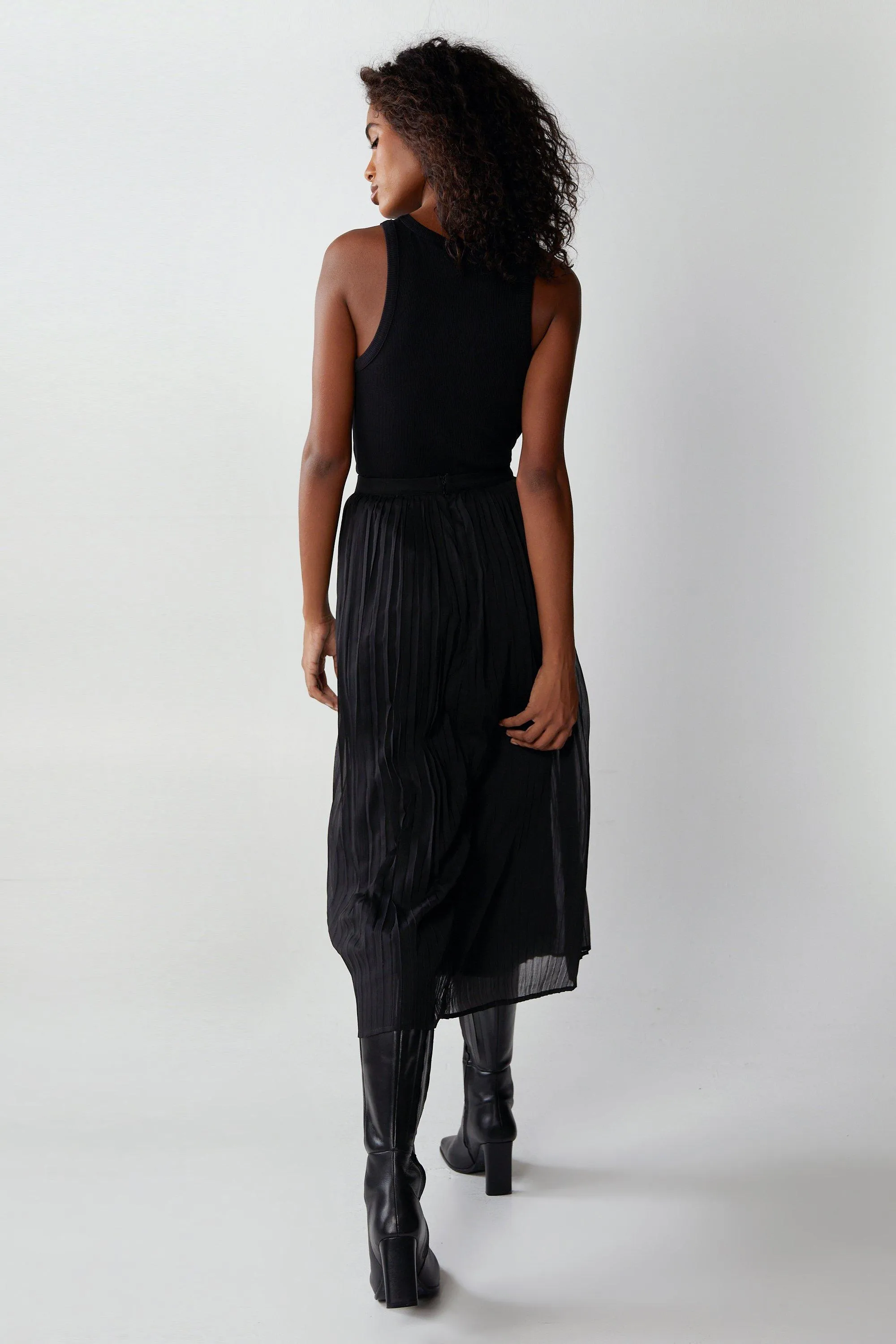 Warehouse Pleated Midi Skirt