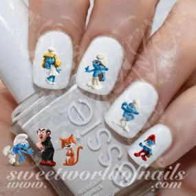 Smurfs Nail Art Slides Water Decals