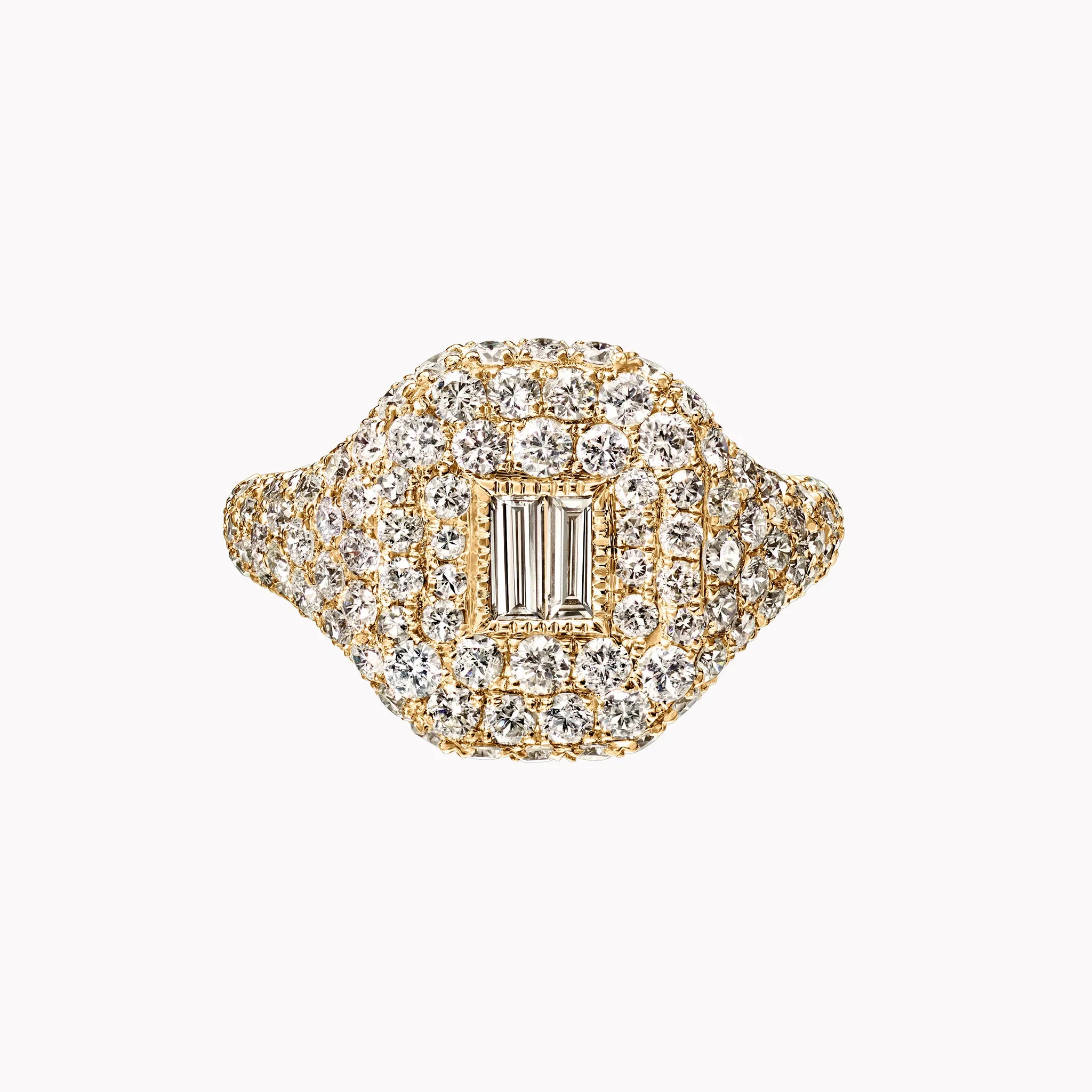 Pavé Diamond Baguette Pinky Ring