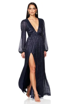 Spellbound Navy Nookie Metallic Gown