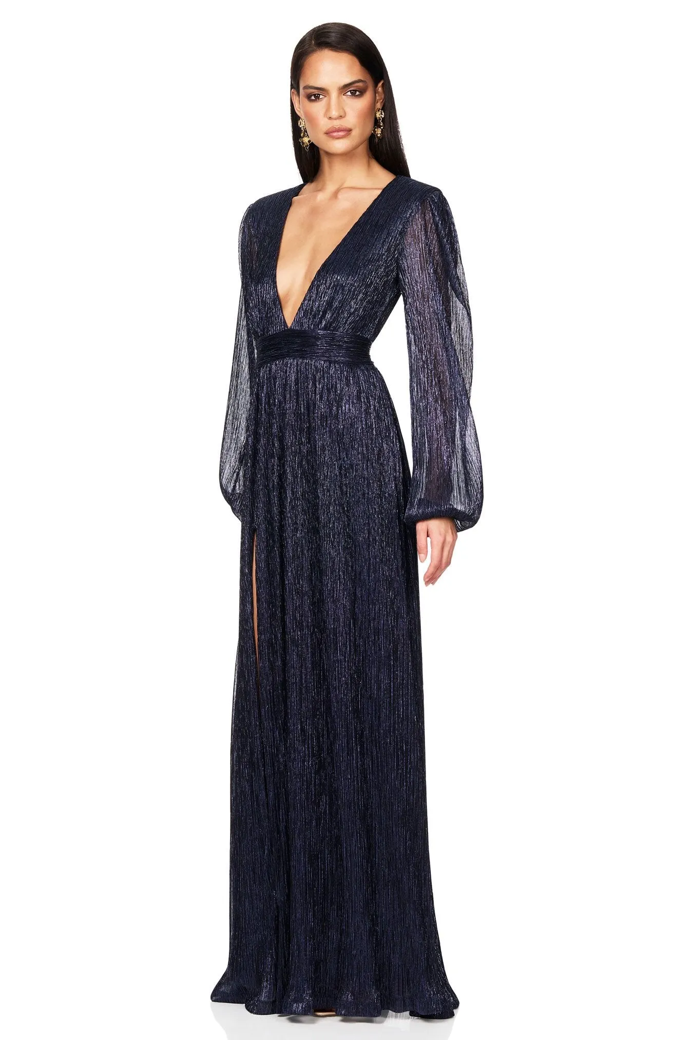 Spellbound Navy Nookie Metallic Gown