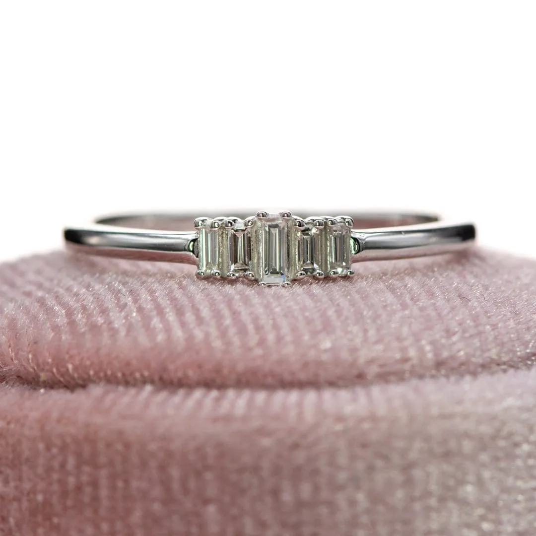 Diamond Baguette Cluster Stacking Ring