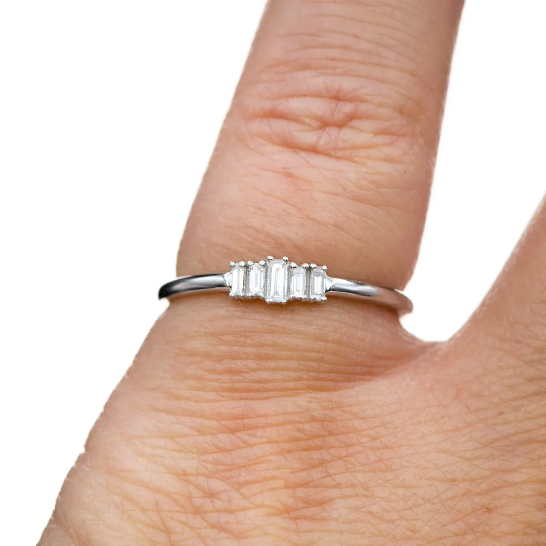 Diamond Baguette Cluster Stacking Ring