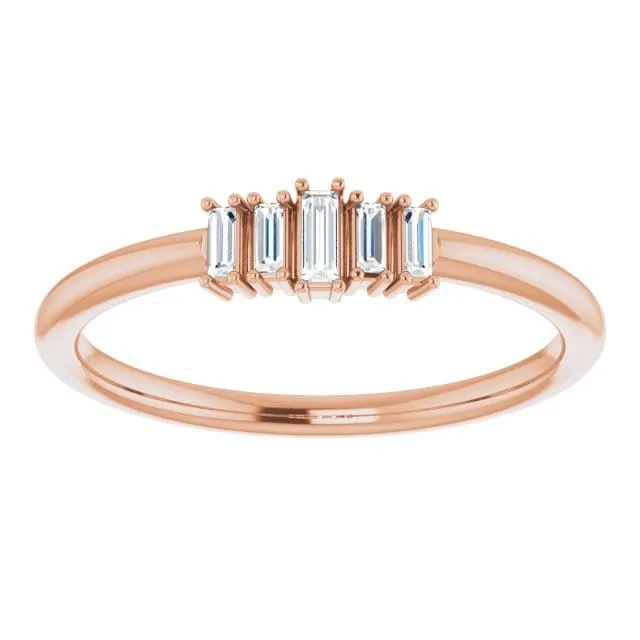 Diamond Baguette Cluster Stacking Ring