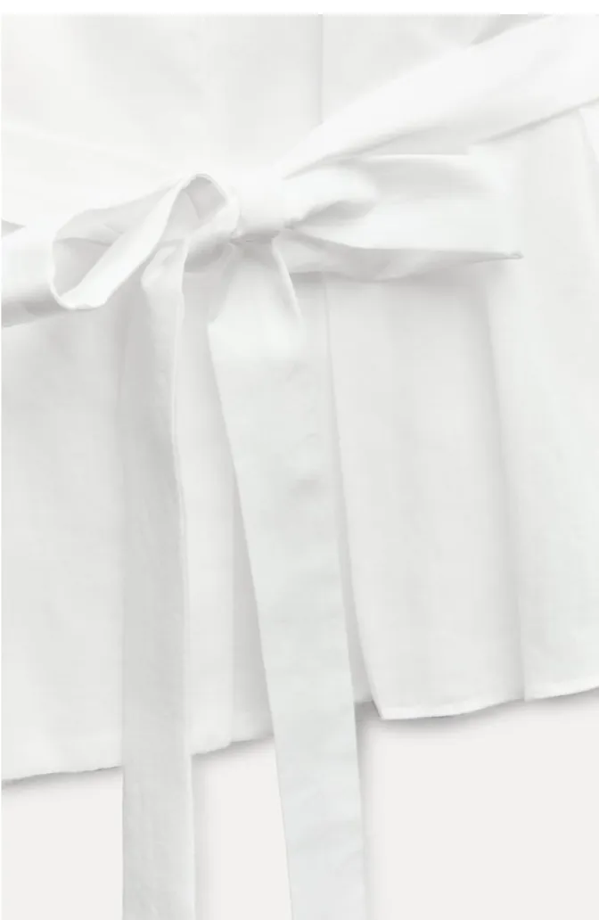 Zara Belted Pleated Shirt