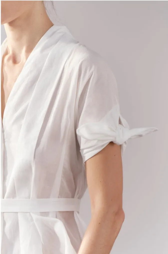 Zara Belted Pleated Shirt