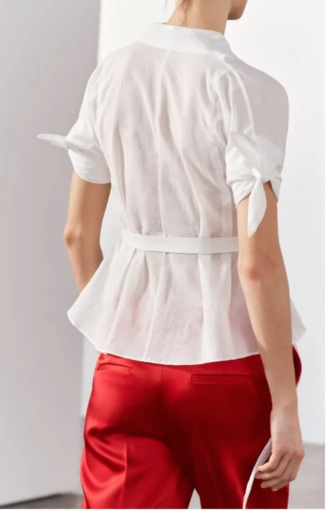 Zara Belted Pleated Shirt