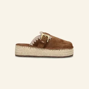 JUTE CLOG SUEDE Nut Brown