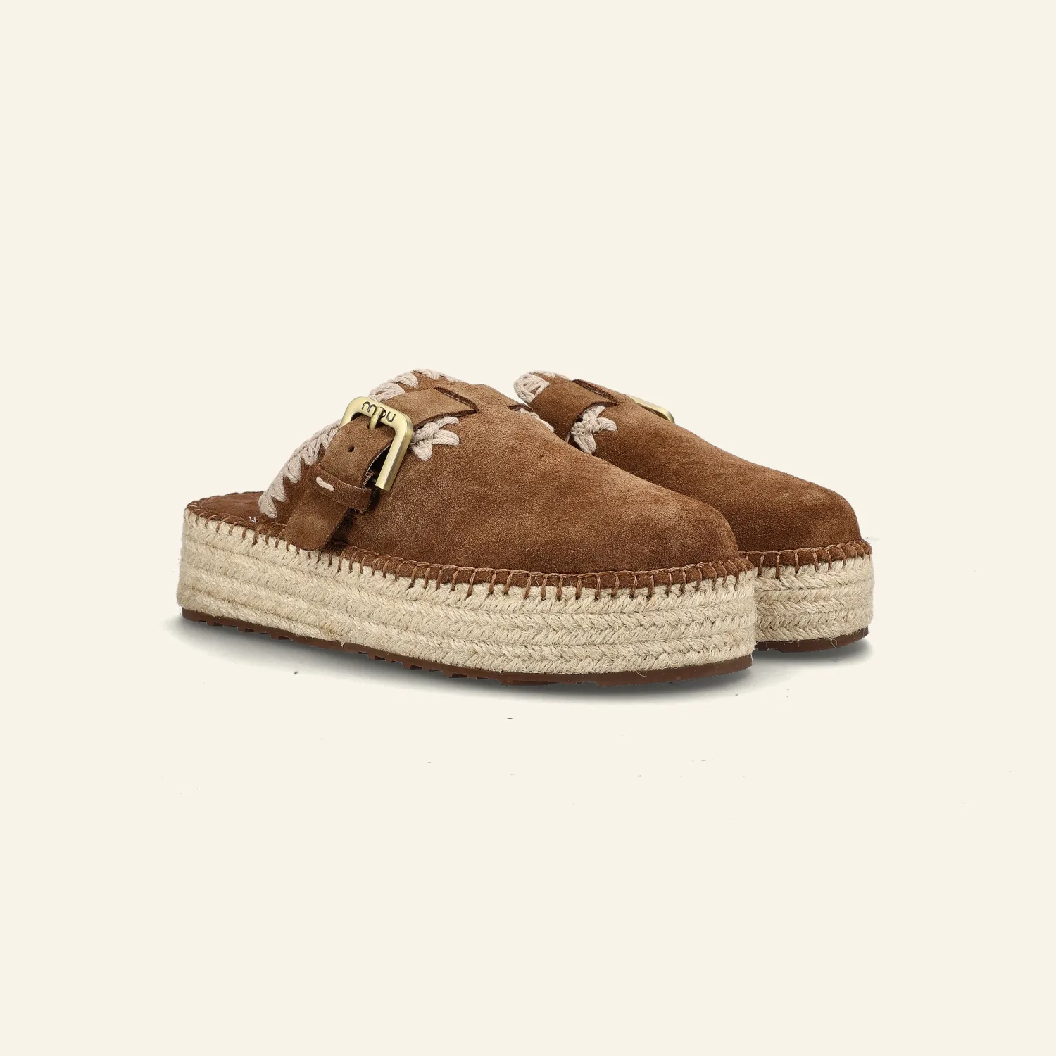 JUTE CLOG SUEDE Nut Brown