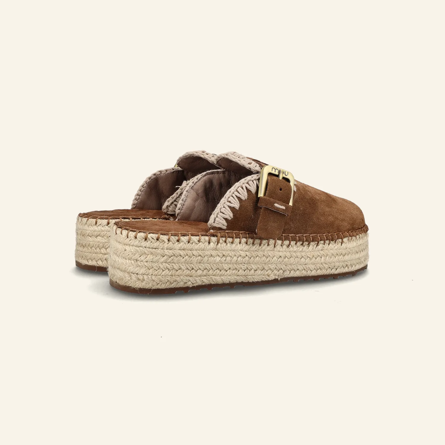 JUTE CLOG SUEDE Nut Brown