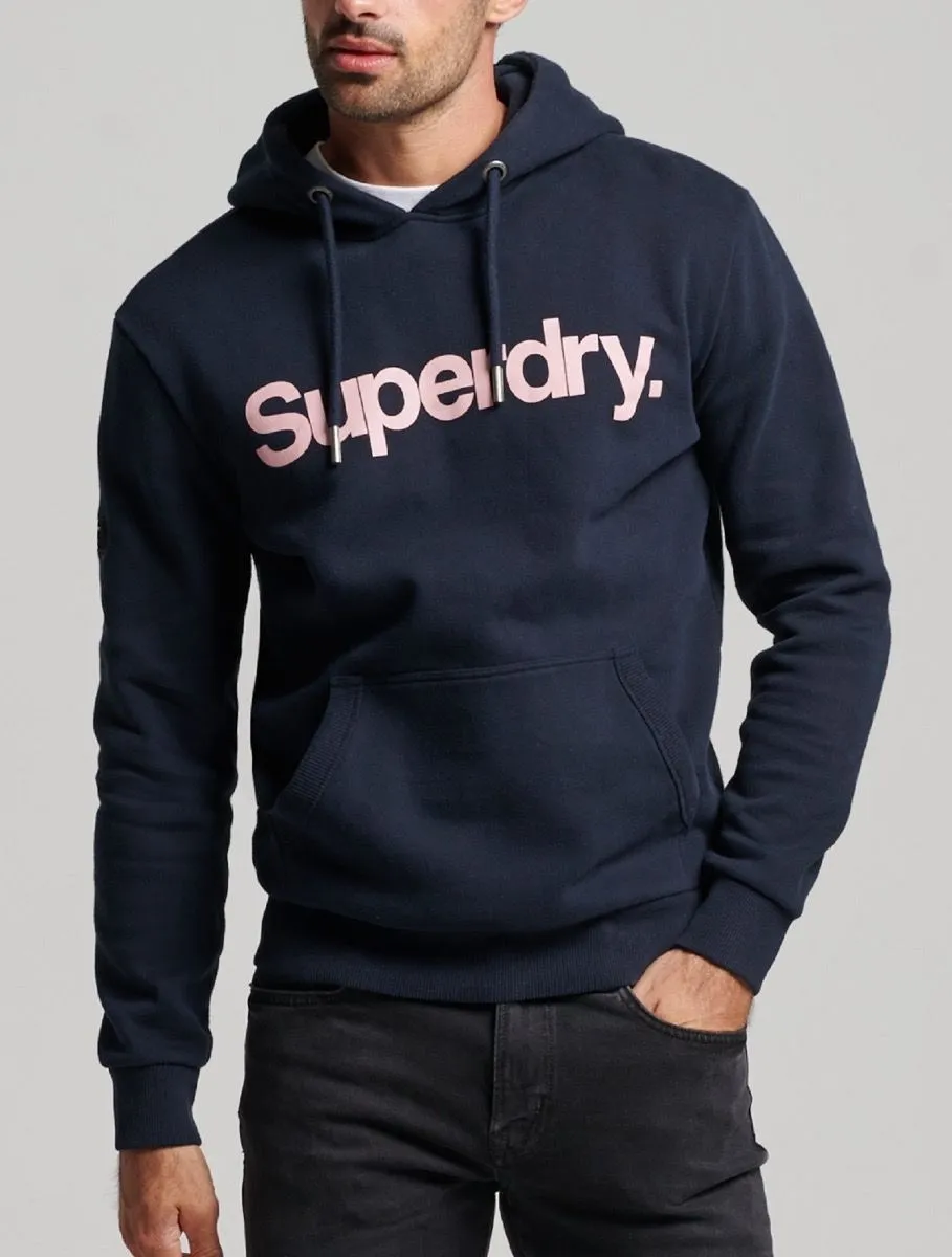 Superdry Classic Logo Hooded Sweatshirt Eclipse Navy