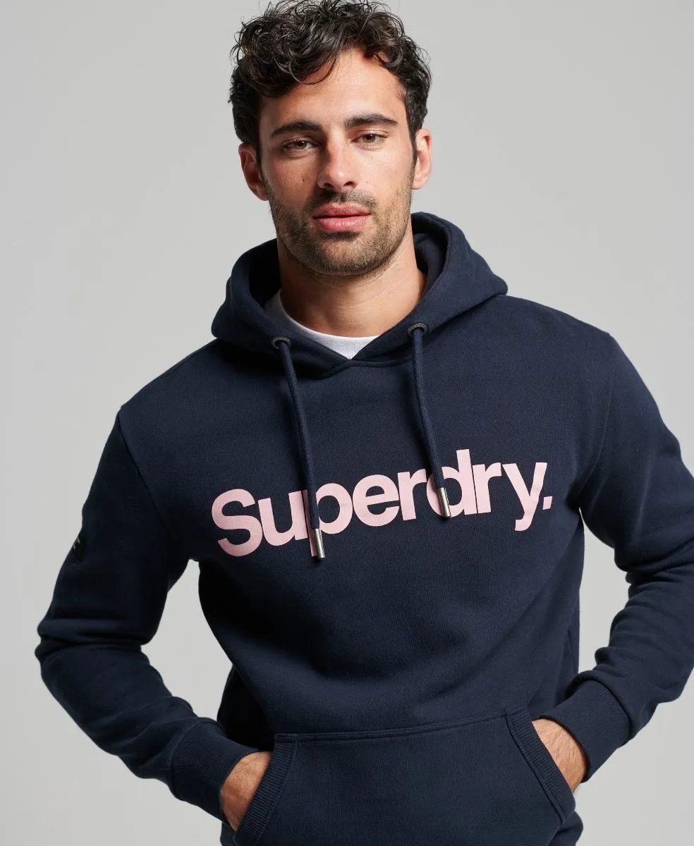 Superdry Classic Logo Hooded Sweatshirt Eclipse Navy