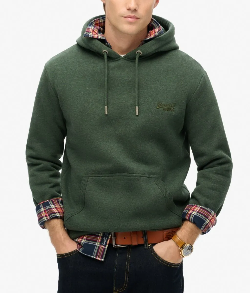 Superdry Essential Logo Overhead Hooded Sweatshirts in Deep Forest Green