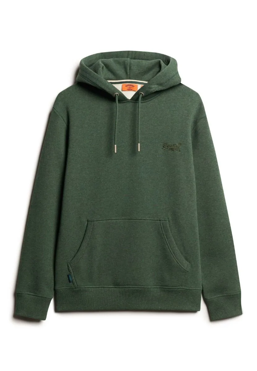 Superdry Essential Logo Overhead Hooded Sweatshirts in Deep Forest Green