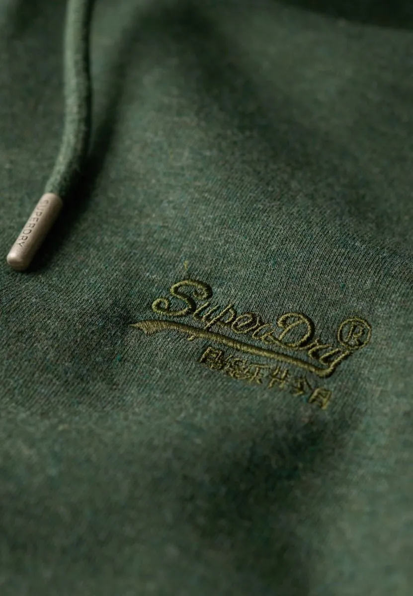 Superdry Essential Logo Overhead Hooded Sweatshirts in Deep Forest Green