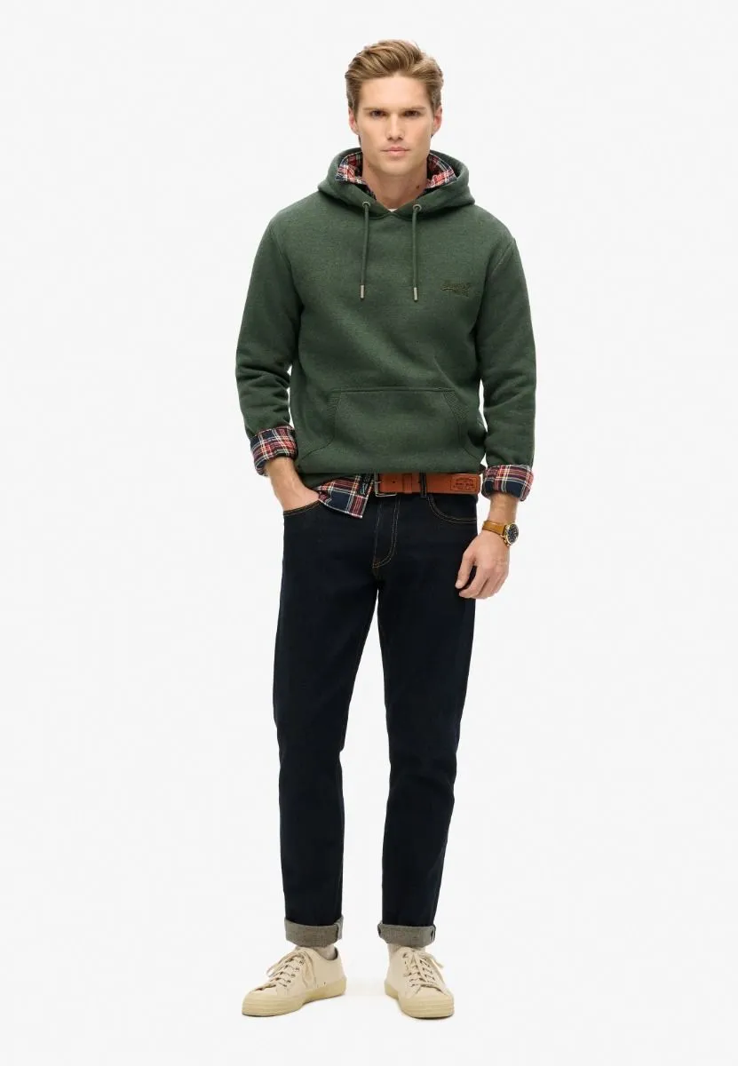 Superdry Essential Logo Overhead Hooded Sweatshirts in Deep Forest Green