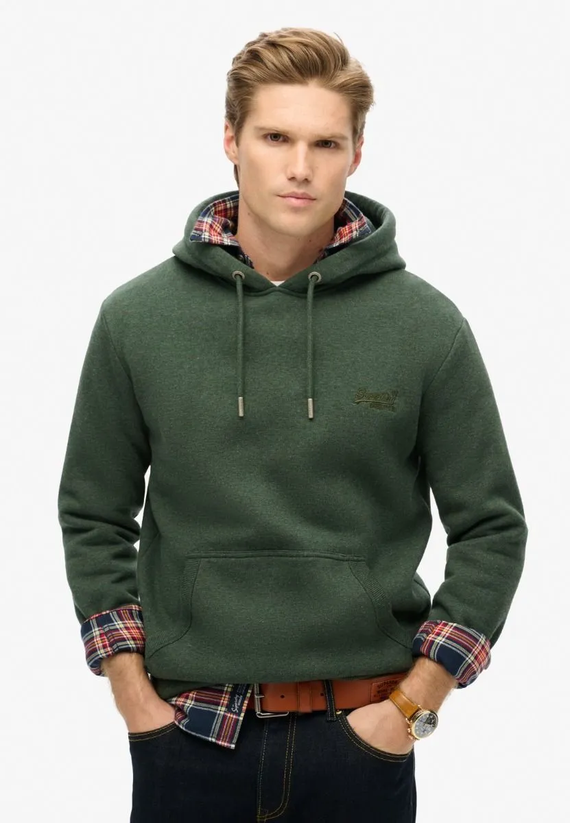 Superdry Essential Logo Overhead Hooded Sweatshirts in Deep Forest Green