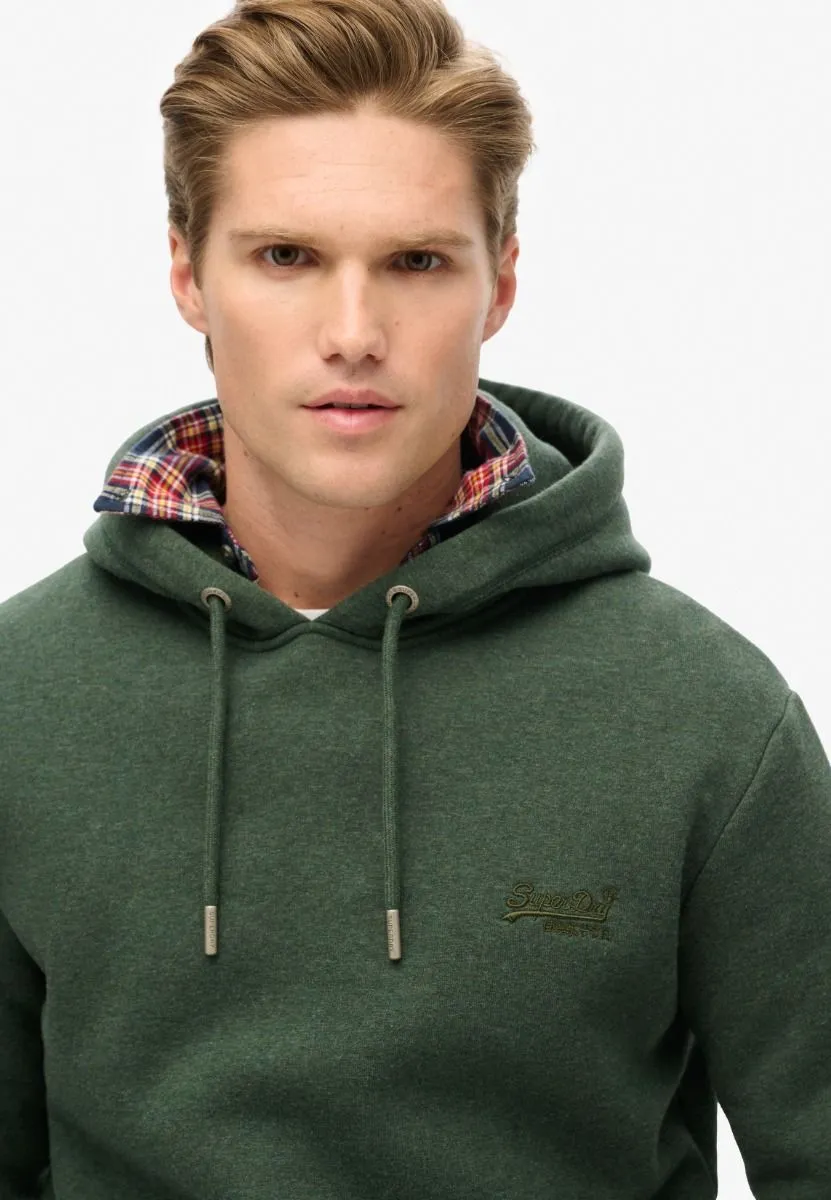 Superdry Essential Logo Overhead Hooded Sweatshirts in Deep Forest Green