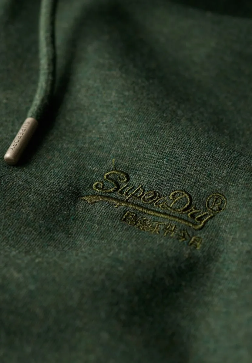 Superdry Essential Logo Overhead Hooded Sweatshirts in Deep Forest Green