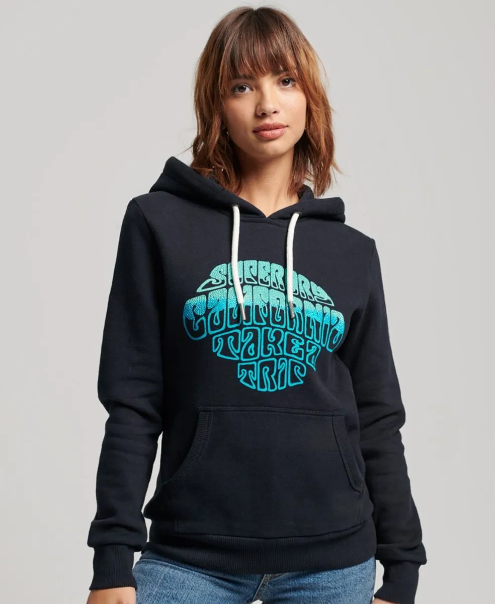 Superdry Women's Fantaisie Hooded Sweatshirt Eclipse Navy