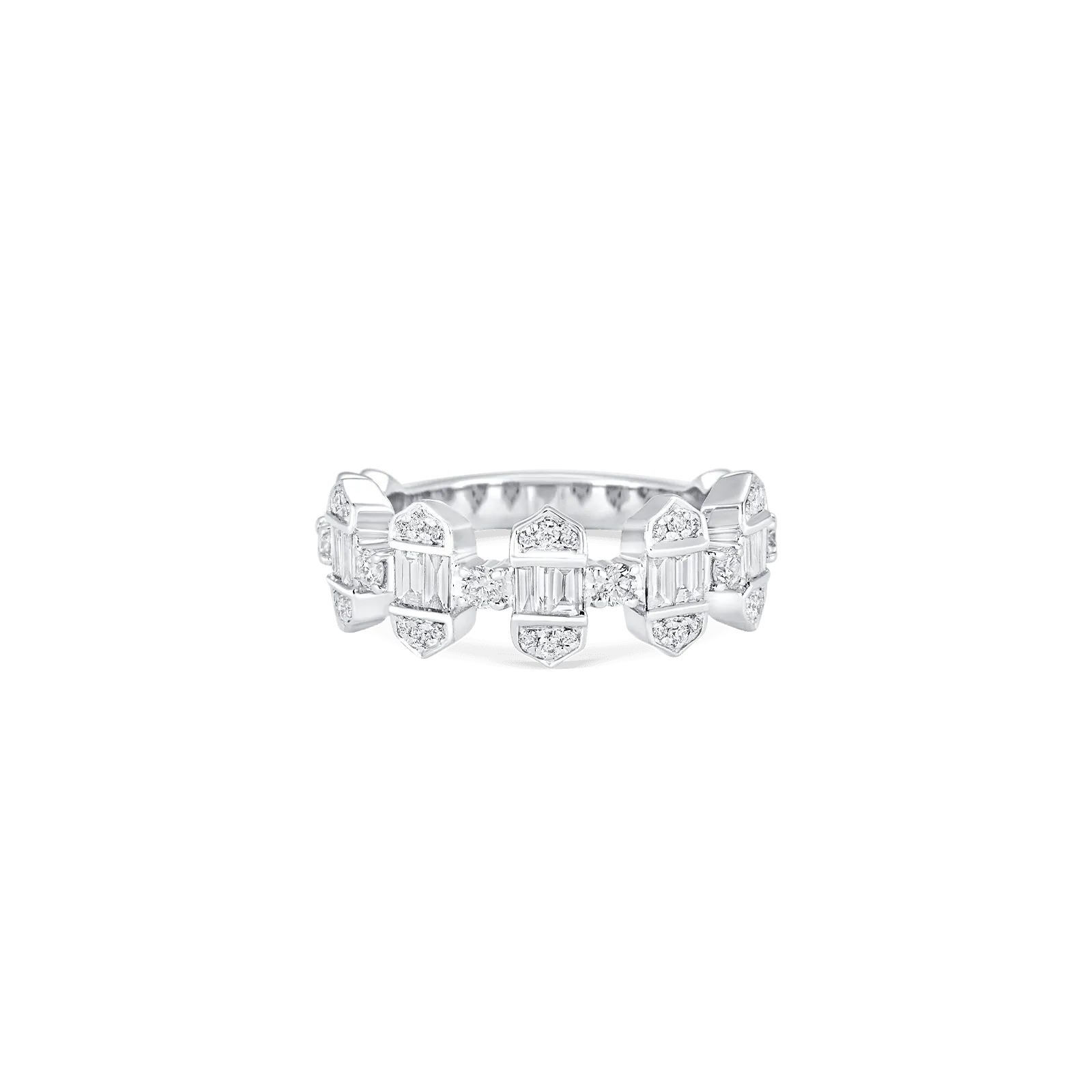 Diamond Ring with Taj Baguette Vertical Design