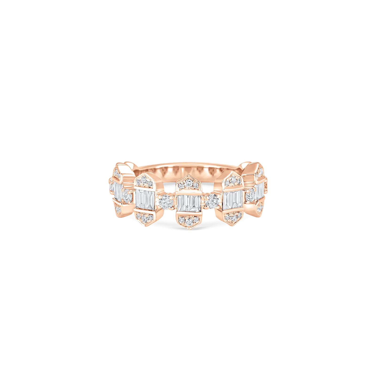 Diamond Ring with Taj Baguette Vertical Design