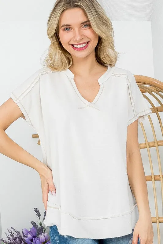 V Neck Terry Top by Wilson