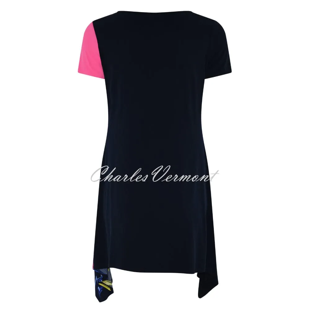 Tia Tunic Top Navy Candy Pink Multi