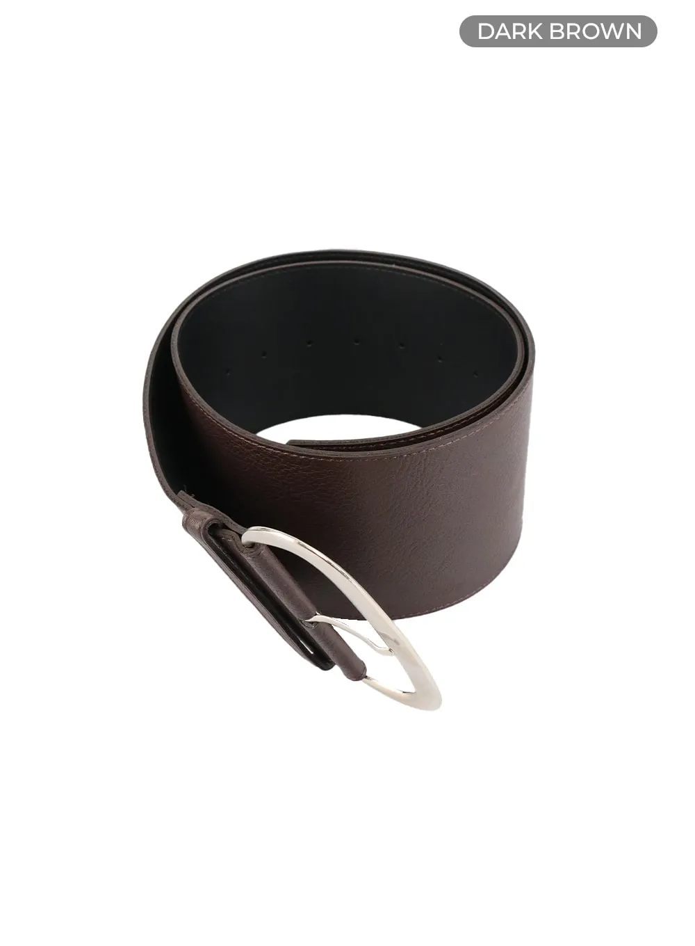 Wide Buckle Faux Leather Belt CA401