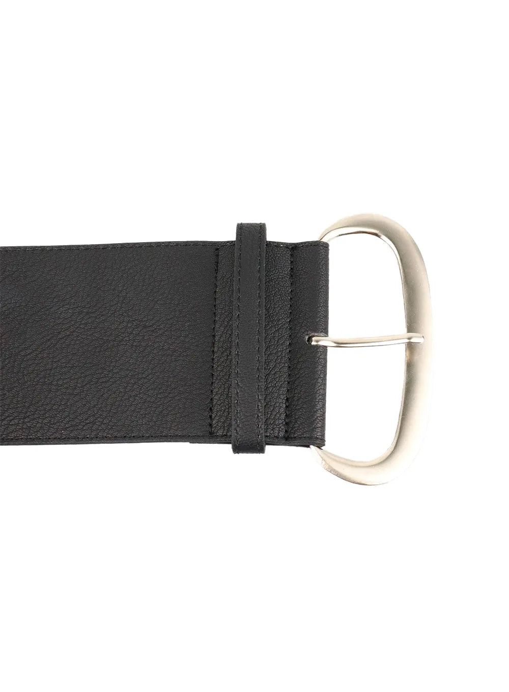 Wide Buckle Faux Leather Belt CA401