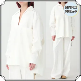 Long Sleeves V-Neck Cotton Tunics