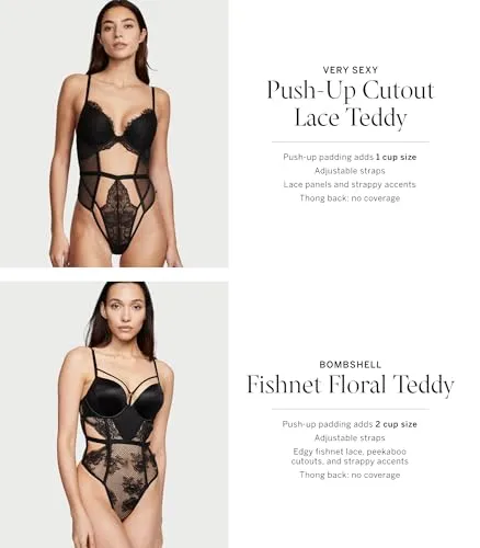 Black Fishnet Floral Teddy