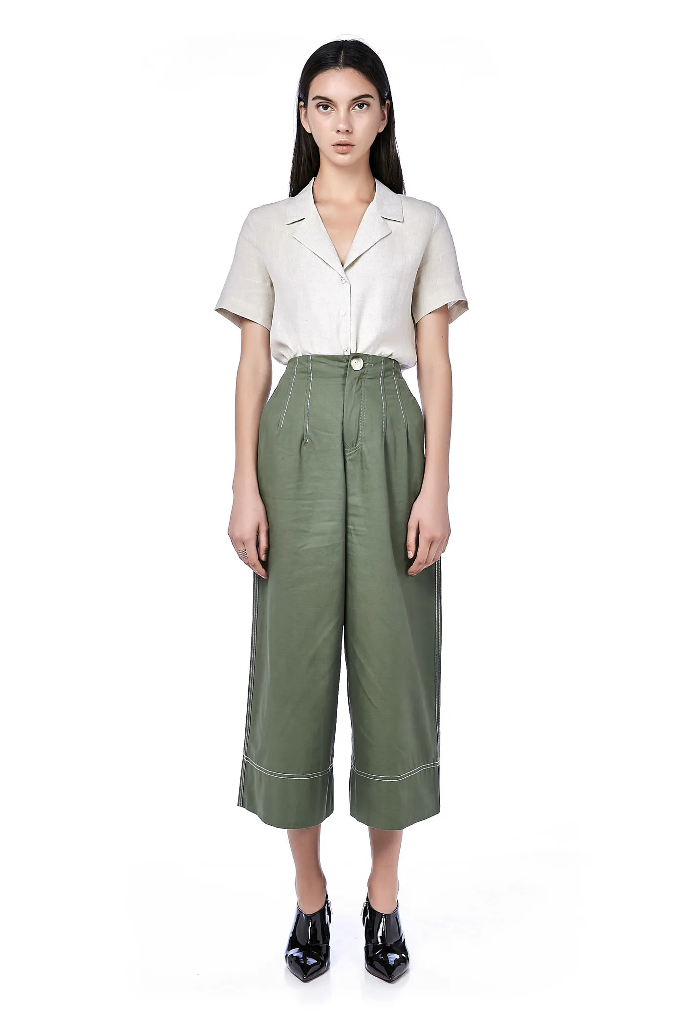 vivy top-stitch culottes