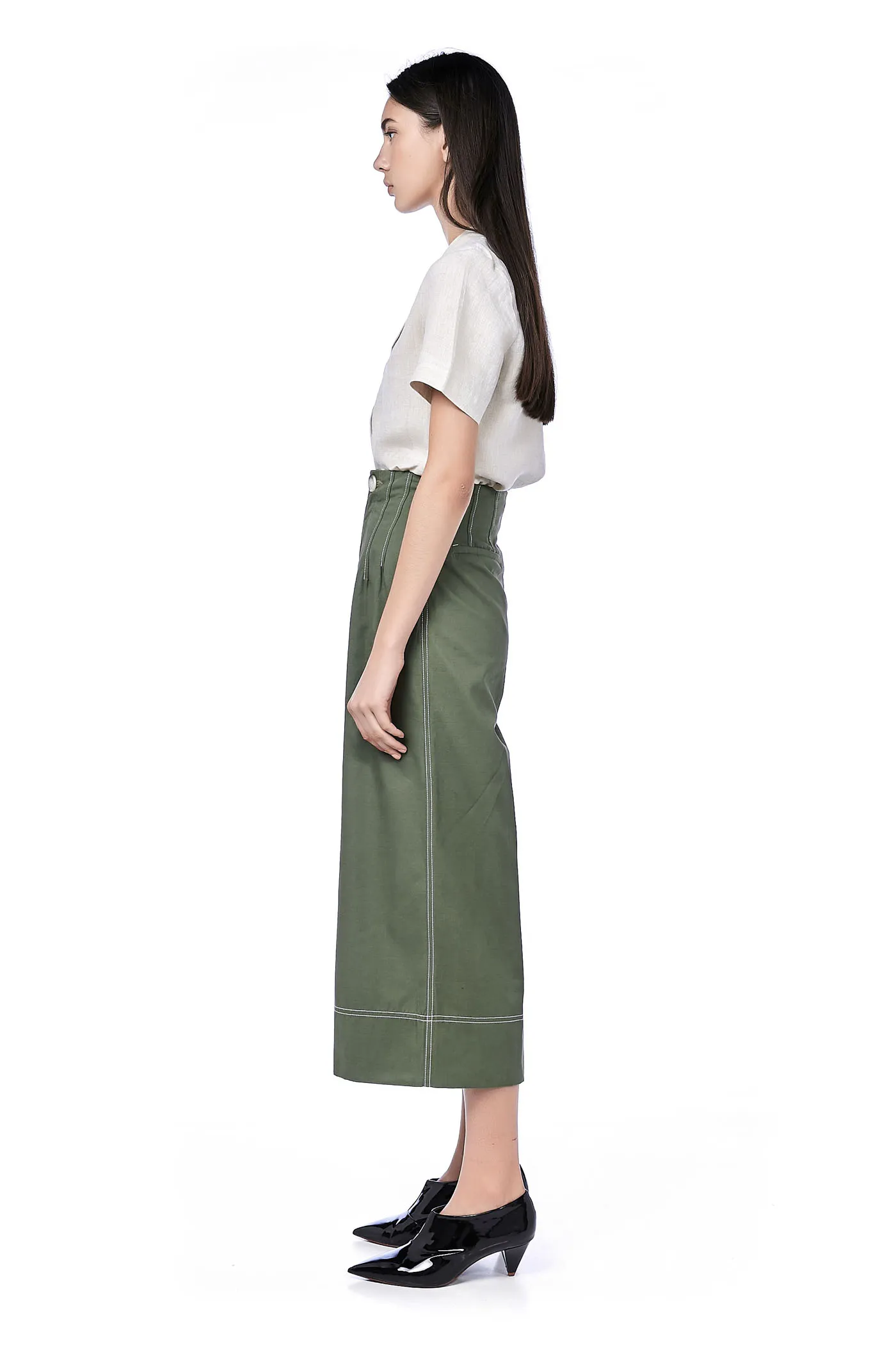 vivy top-stitch culottes