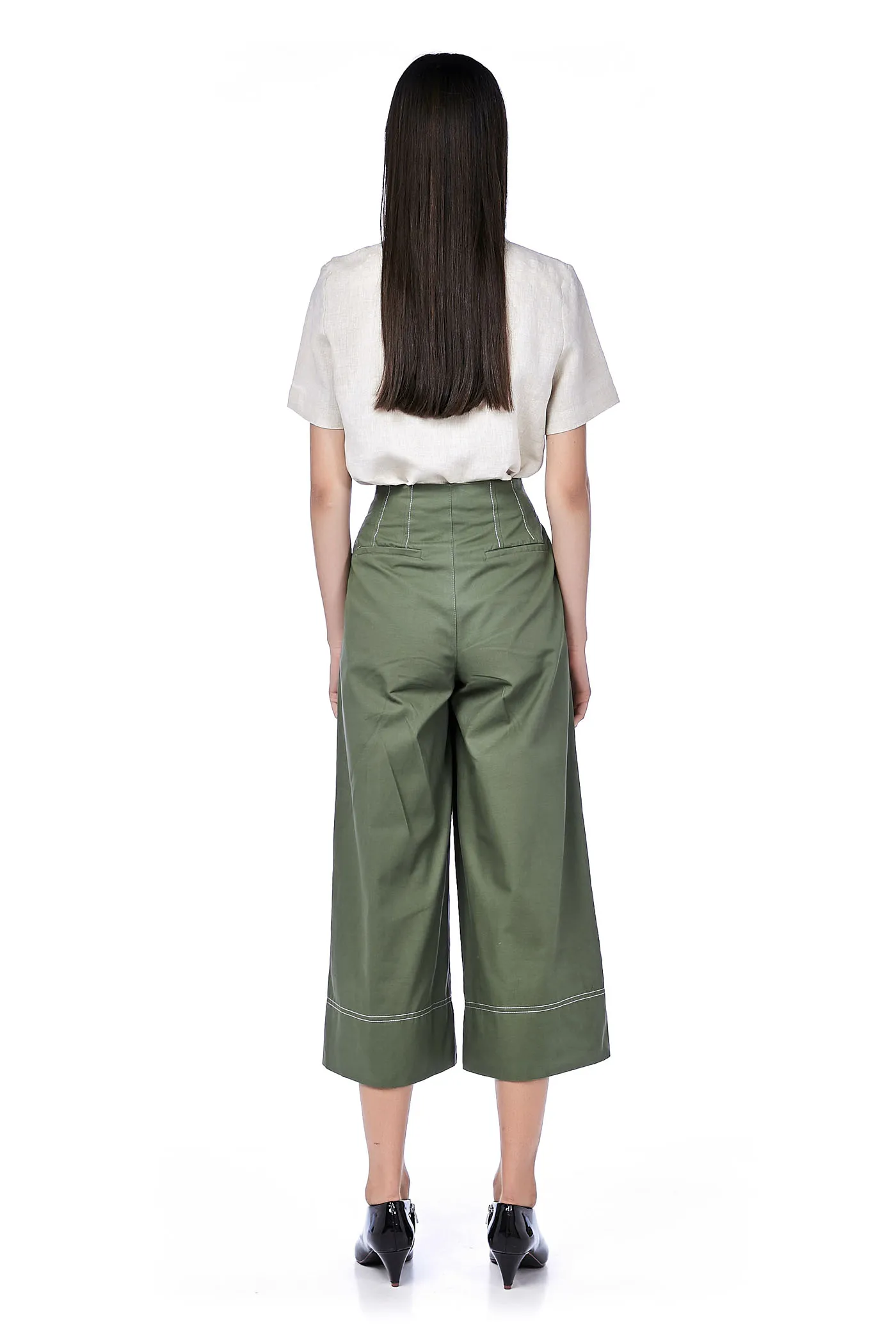 vivy top-stitch culottes