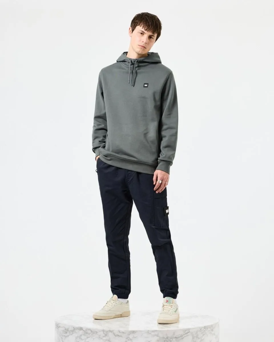 Weekend Offender Ribbe Overhead Badge Hooded Sweatshirt Zinc