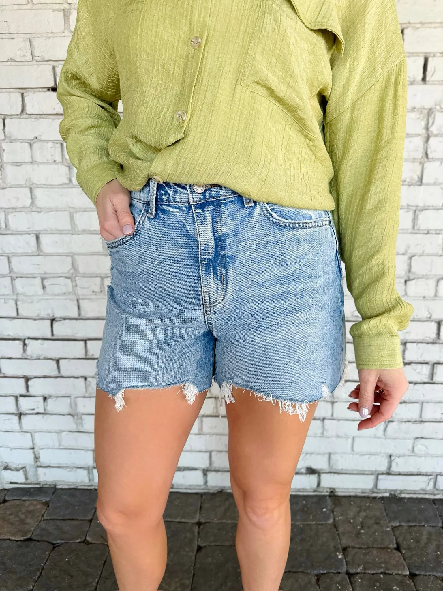 High Rise Denim Shorts